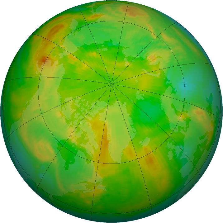 Arctic ozone map for 20 June 1998